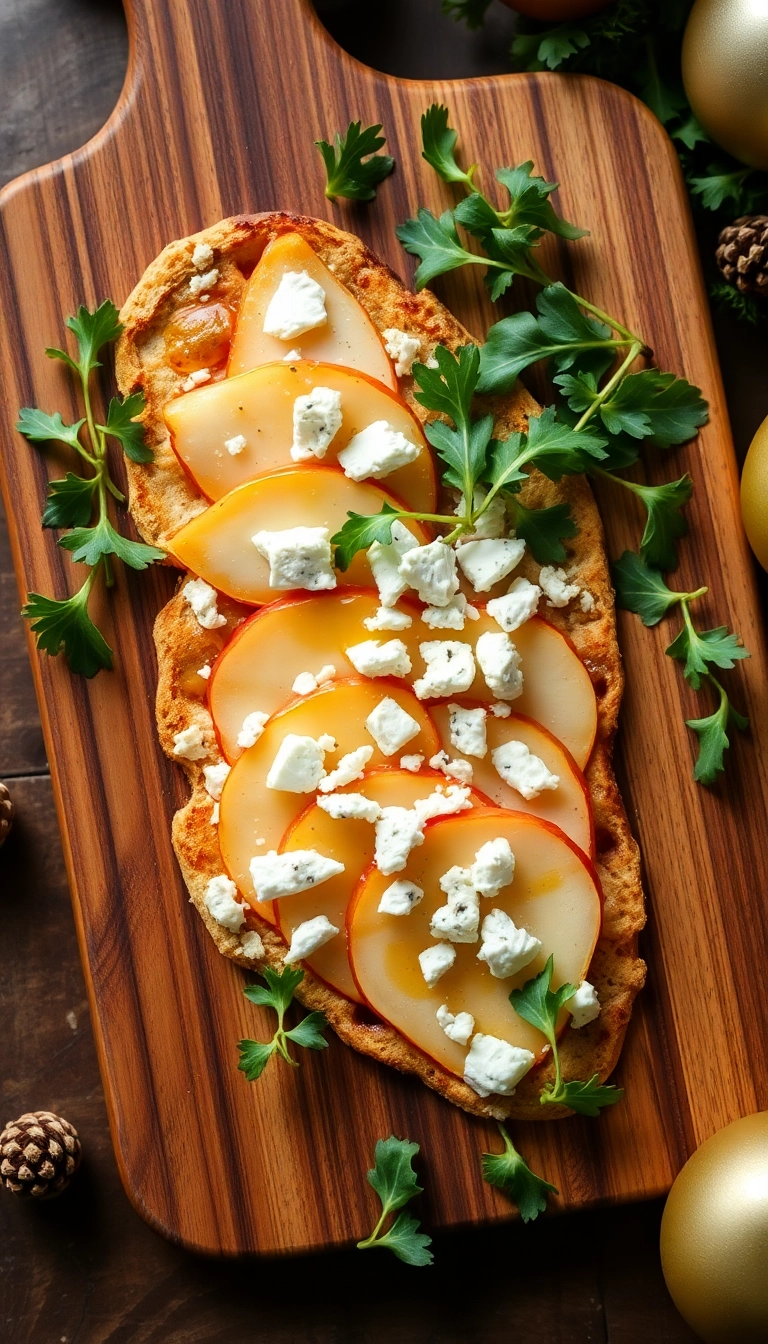 20 Delicious Christmas Eve Dinner Ideas to Impress Your Guests (You Won't Believe #12!) - 19. Pear and Blue Cheese Flatbread