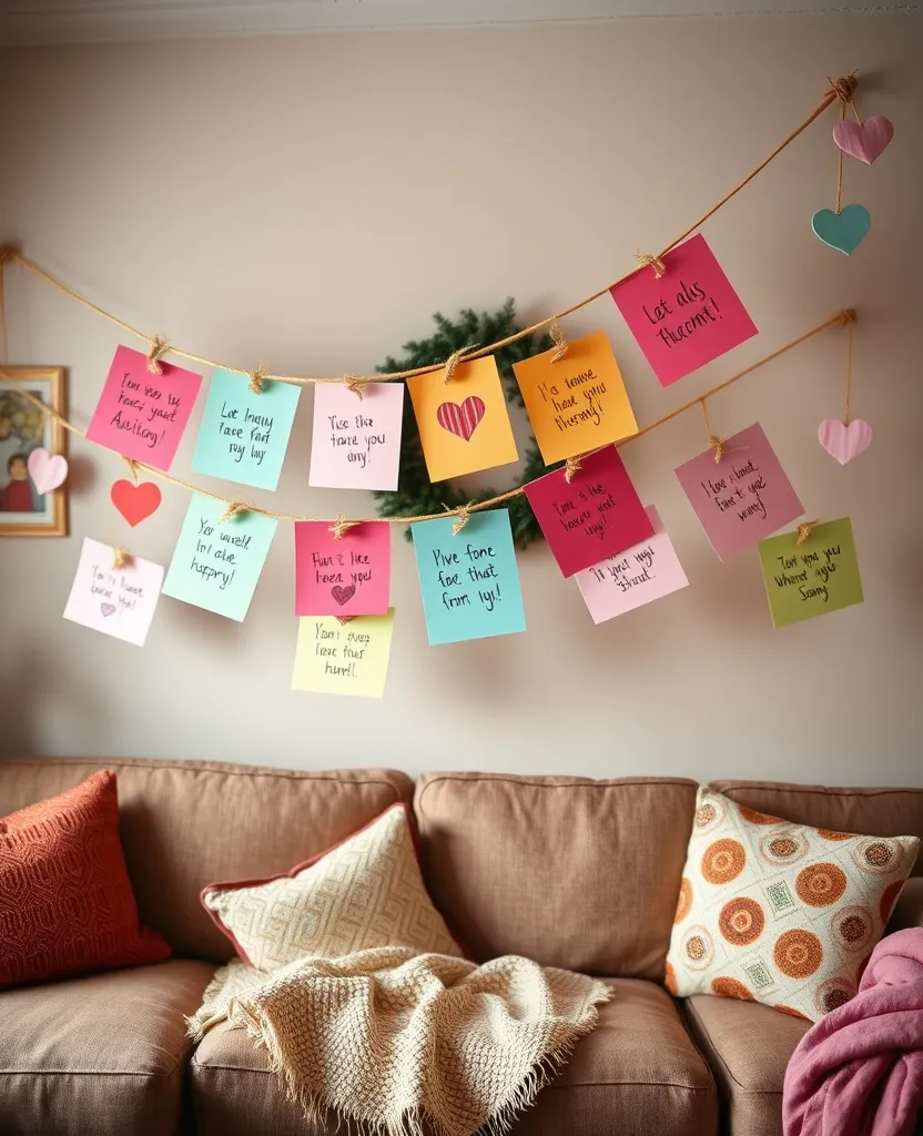 18 Romantic Valentine's Decor Ideas That'll Transform Your Home (Wait Until You See #14!) - 4. Love Notes Garland