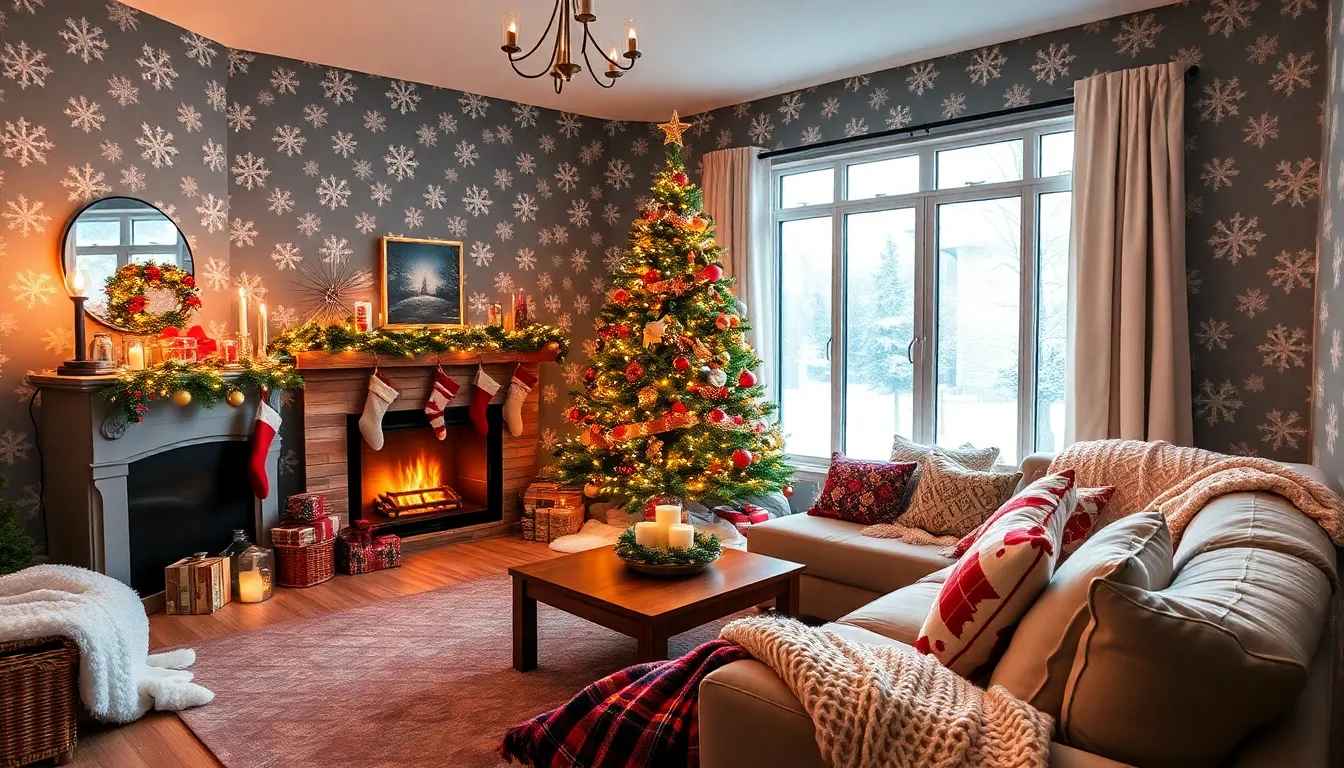 15 Adorable Christmas Wallpapers to Transform Your Living Room into a Winter Wonderland!