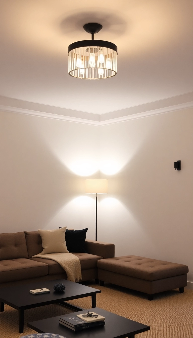 18 Minimalist Lighting Ideas That Will Make Your Living Room Shine Brightly! - 14. Layered Lighting