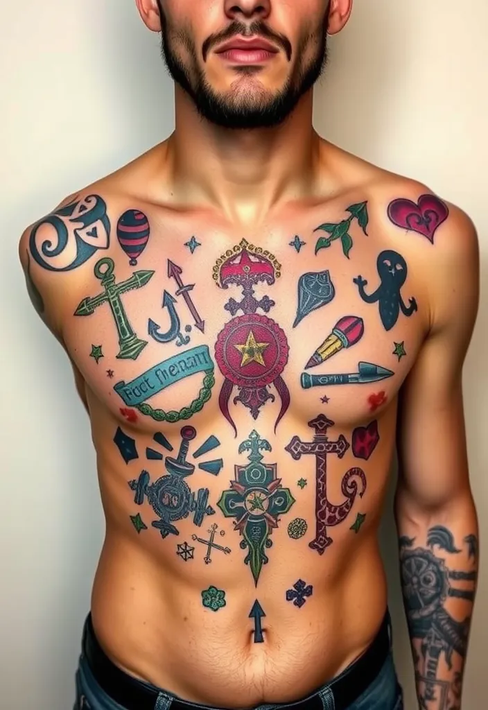 20 Stunning Chest Tattoos for Men That Will Turn Heads (You Won't Believe #15!) - 15. Unique Custom Designs (You Won't Believe #15!)