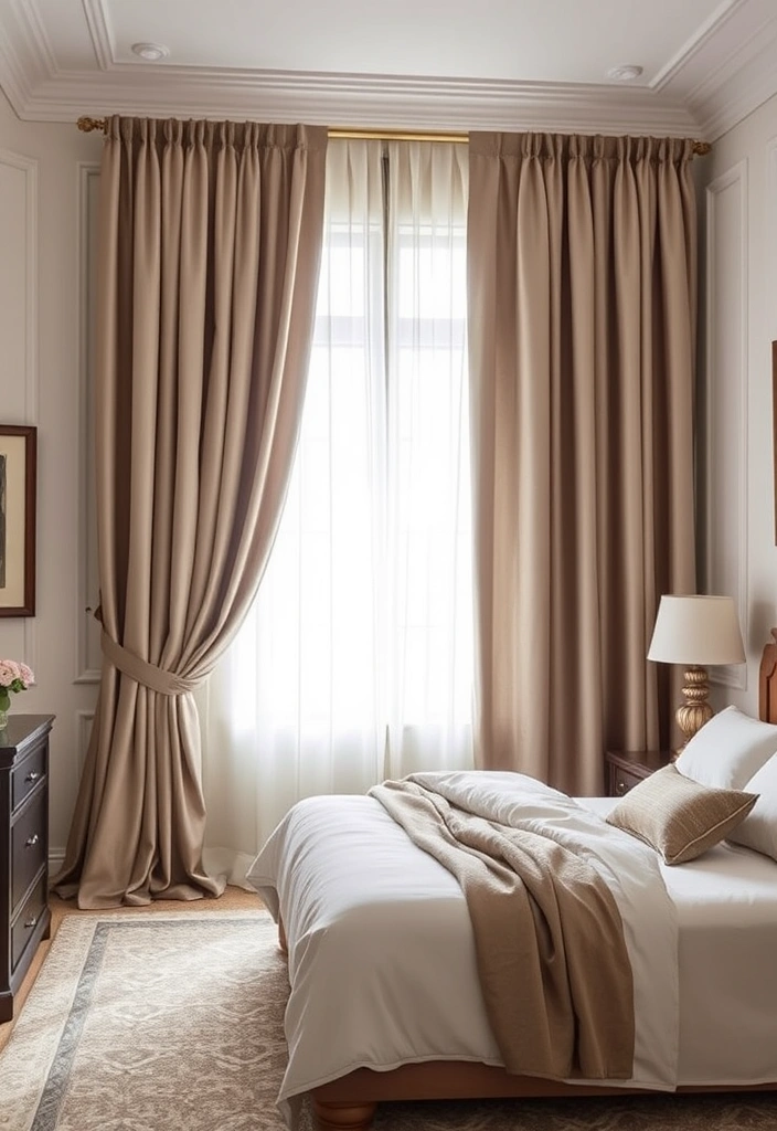 21 Stunning Bedroom Makeovers Under $100 (Wait Until You See #7!) - 12. Elegant Curtains