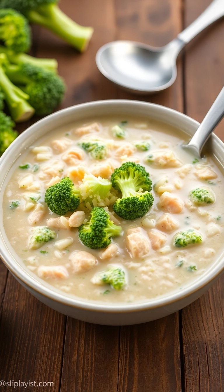 24 Creamy Chicken and Rice Soup Ideas You Need to Try Tonight! - 14. Creamy Chicken and Rice Soup with Broccoli