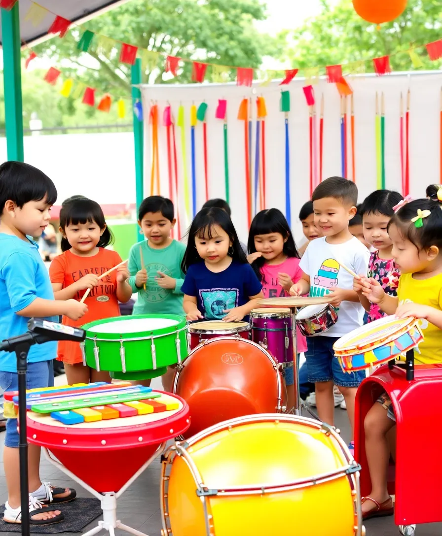 21 Creative Kids Outdoor Play Area Ideas That Will Encourage Imagination (Wait Until You See #7!) - 12. Musical Outdoor Stage