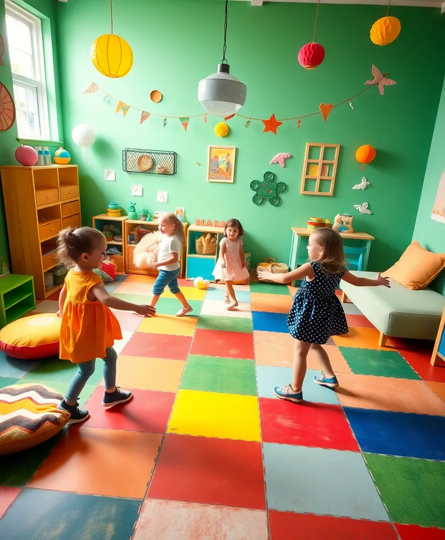 17 Adorable Greenboard Kids Room Ideas That'll Make Your Children Smile (Don't Miss #5!) - 10. Greenboard Dance Floor