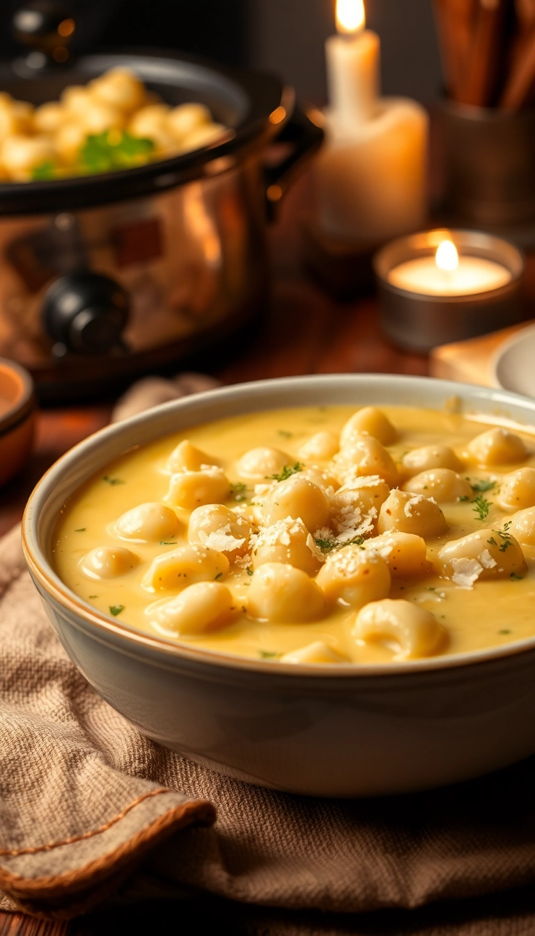 21 Chicken Gnocchi Soup Crockpot Ideas That Will Warm Your Soul! - 11. Garlic Parmesan Chicken Gnocchi Soup