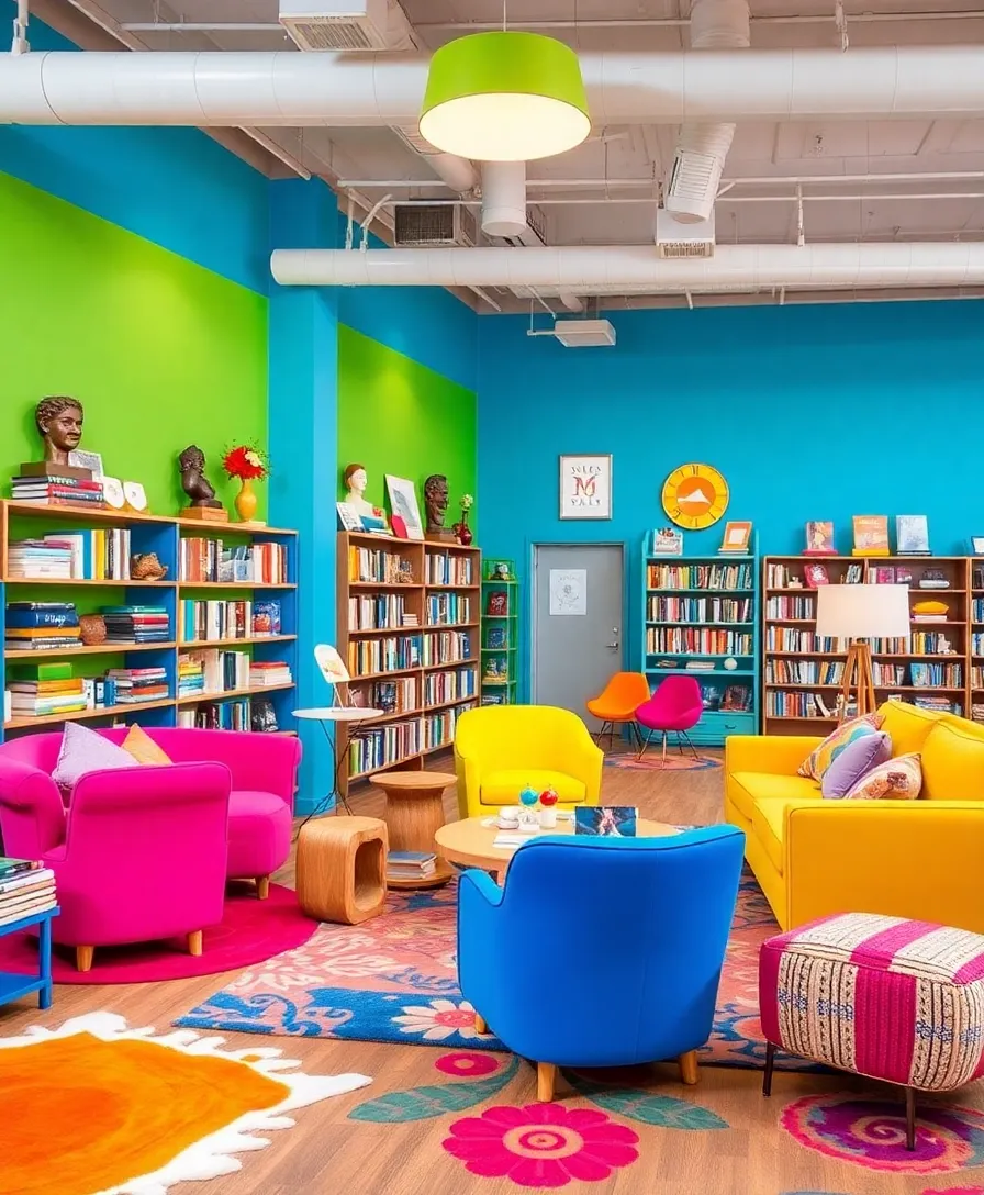 18 Cozy Bookstore Designs That Will Inspire Your Home Decor (Wait Until You See #9!) - 8. Colorful Accents