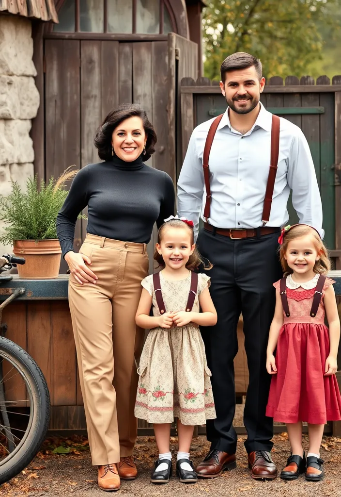 12 Matching Women's Winter Fashion Ideas for Family Photos That Will Make You Look Amazing Together! - 9. Vintage-Inspired Outfits