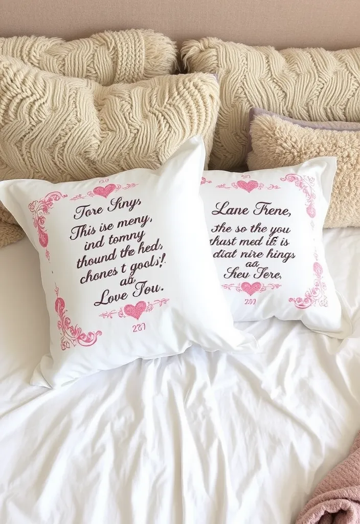 20 DIY Valentine's Day Projects That'll Impress Your Loved One (You’ll Want to Try #5!) - 6. Custom Embroidered Pillowcases