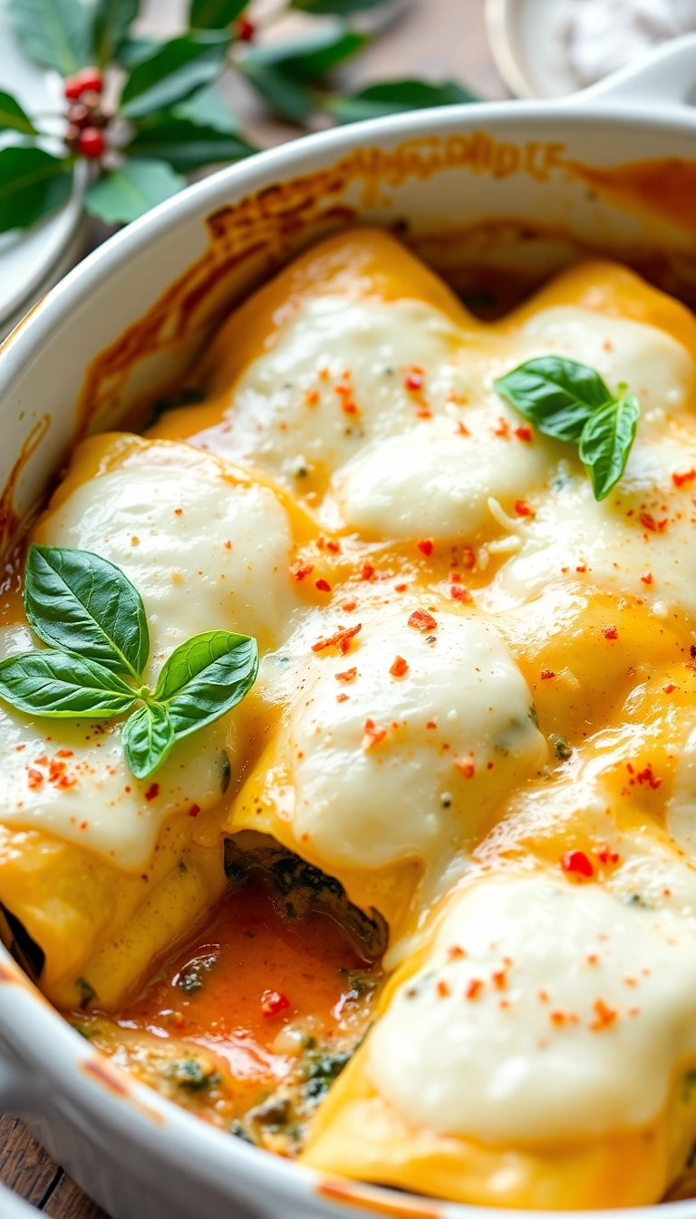 21 Christmas Pasta Recipe Ideas That'll Make Your Holiday Dinner Unforgettable! - 1. Festive Spinach and Ricotta Cannelloni