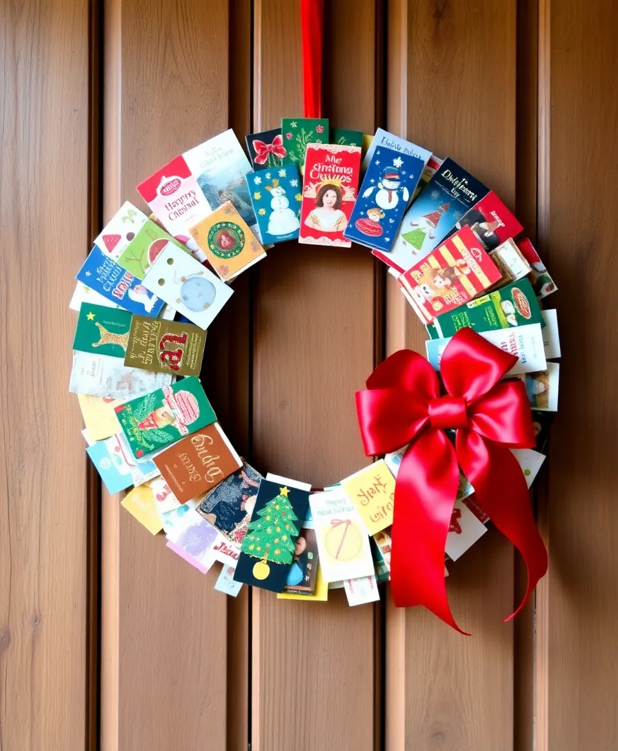 20 Festive Christmas Crafts You Can Make with the Kids (Get Inspired by #9!) - 5. Recycled Christmas Cards Wreath