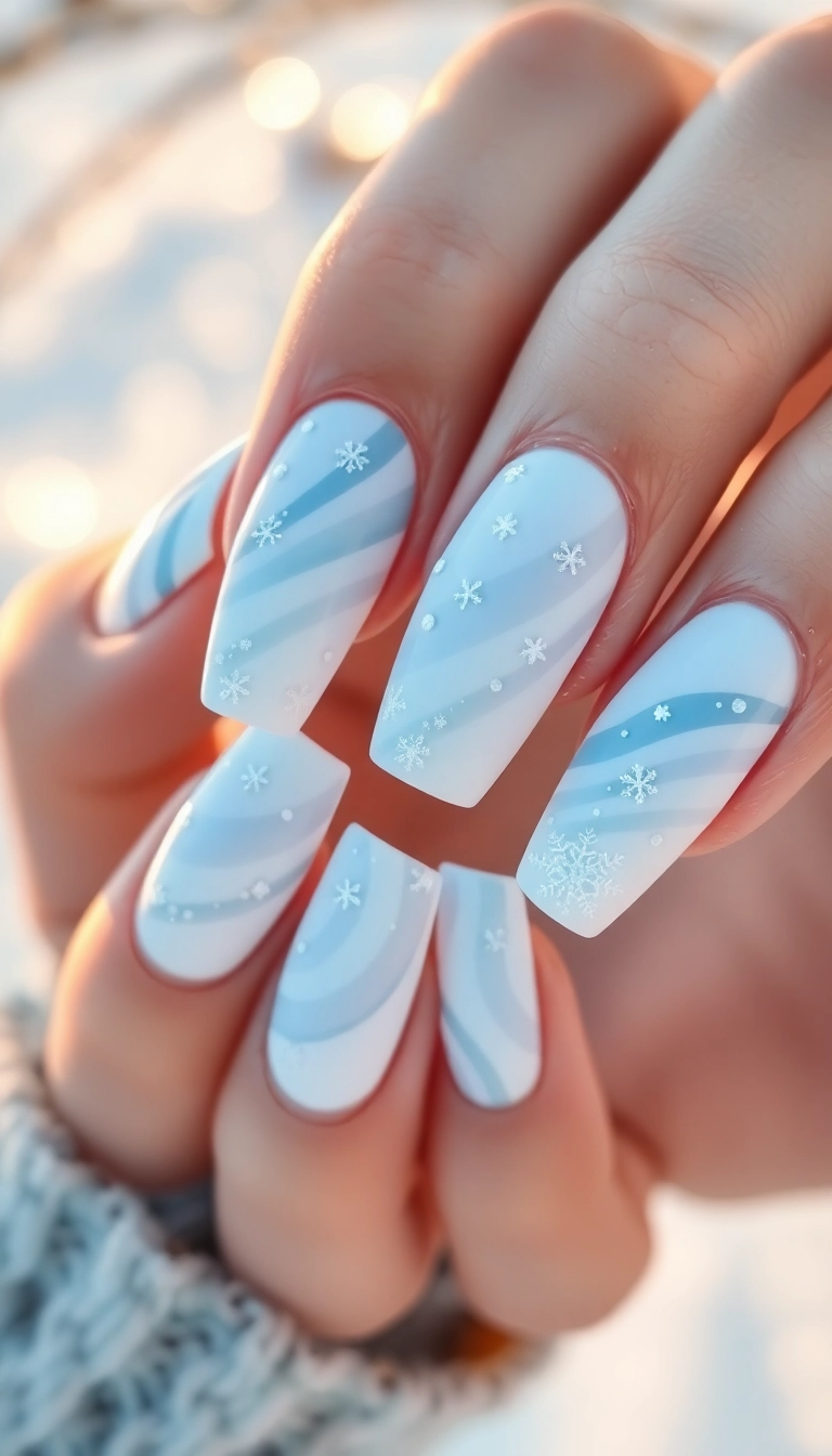 20 Fun Winter Nail Designs That Will Make You Want to Show Off Your Hands! - 17. Sweeping Snowdrifts