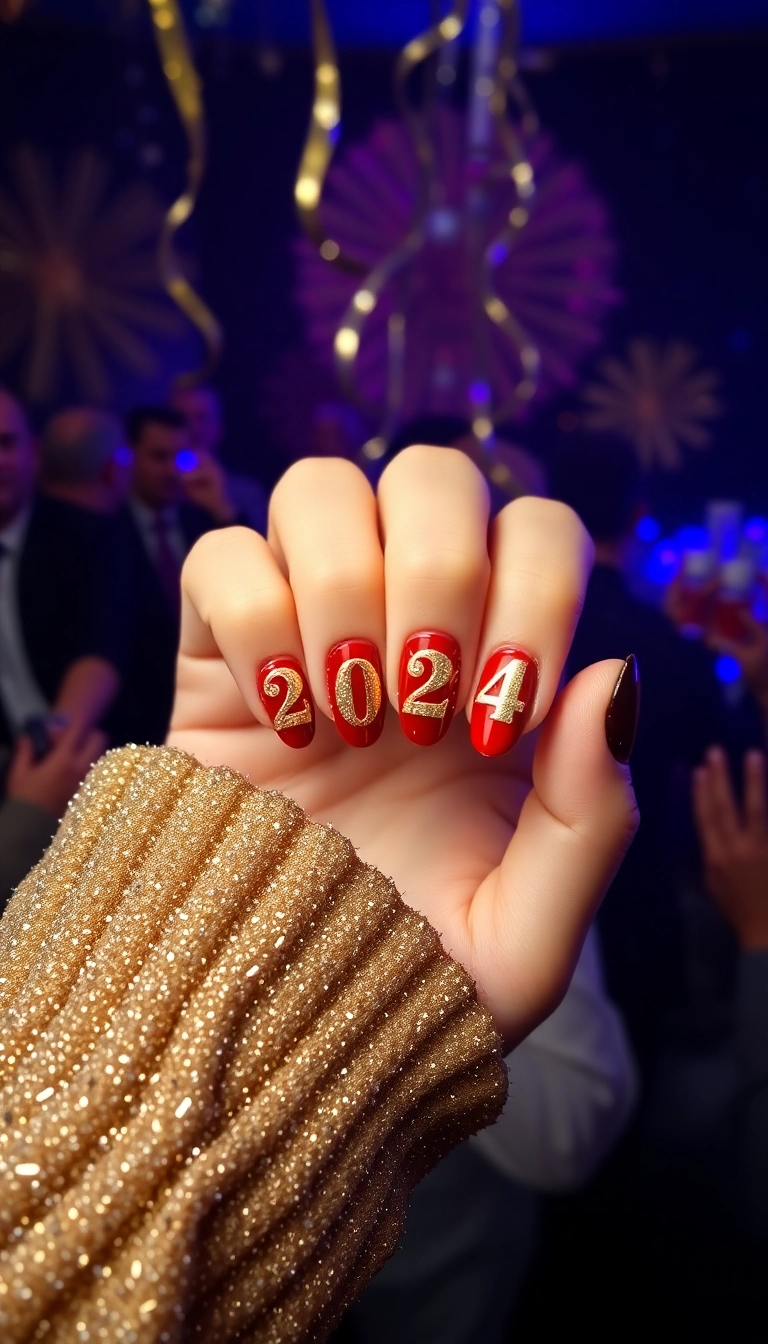 20 Fun New Year Themed Nails Designs That Will Kickstart Your Celebration! - 4. 2024 Glam