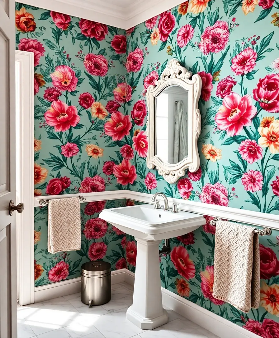 Fightssssssssssssssssss Bathroom: Transform Your Space with These 10 Ideas! - 3. Bold Wallpaper Accents