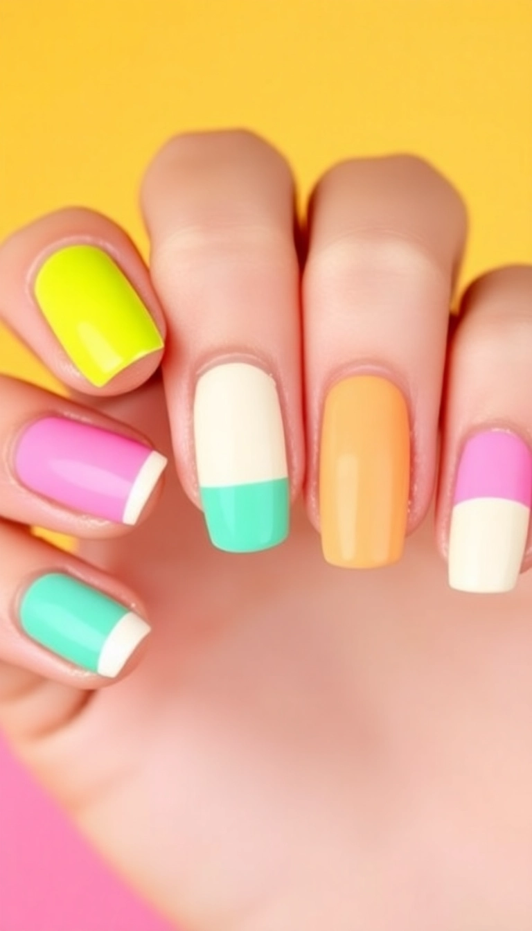 25 Best Ever Spring Nail Ideas That Will Make Your Friends Jealous! - 20. Color Blocked Nails