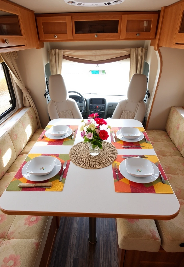 25 Cozy RV Decor Ideas That Will Make You Feel Right at Home on the Road! - 21. Decorative Table Settings