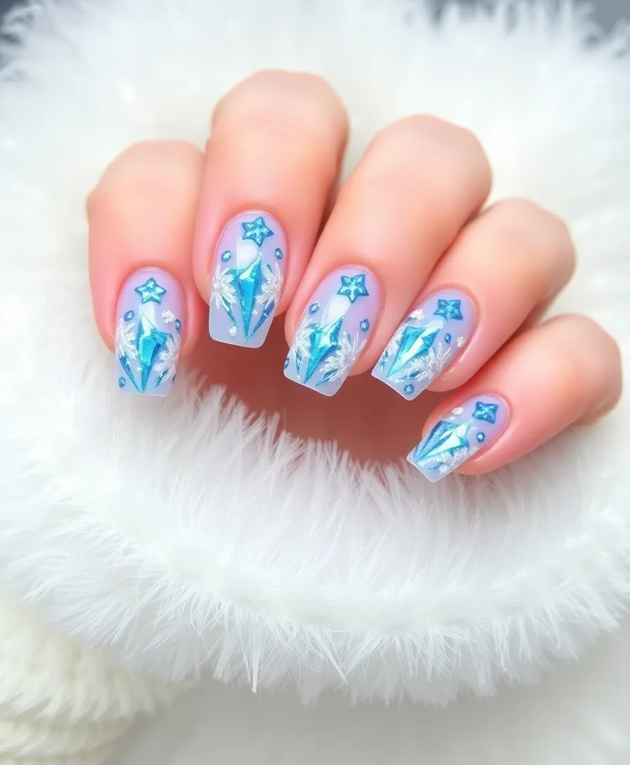 15 Stunning January Nail Designs to Rock This Winter (You Won't Believe #7!) - 8. Shimmering Ice Crystals