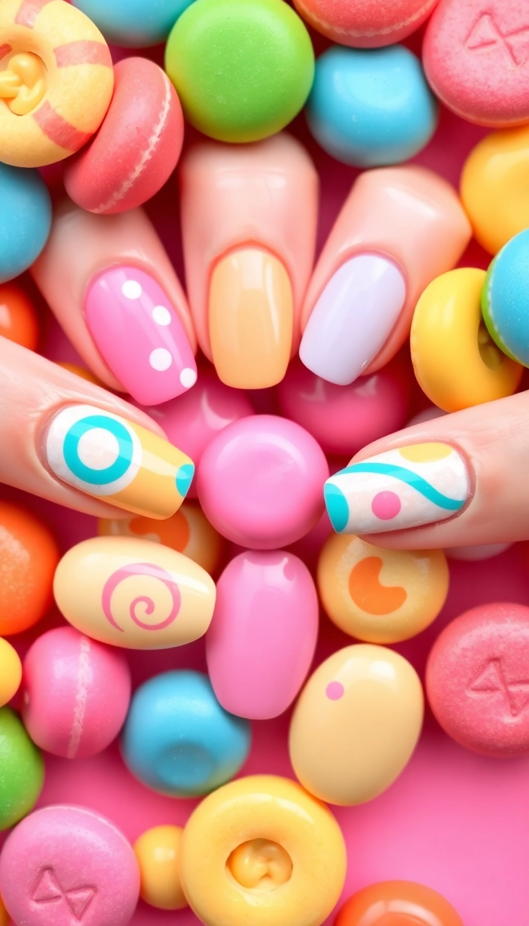 25 Best Ever Spring Nail Ideas That Will Make Your Friends Jealous! - 16. Sweet Candy Colors