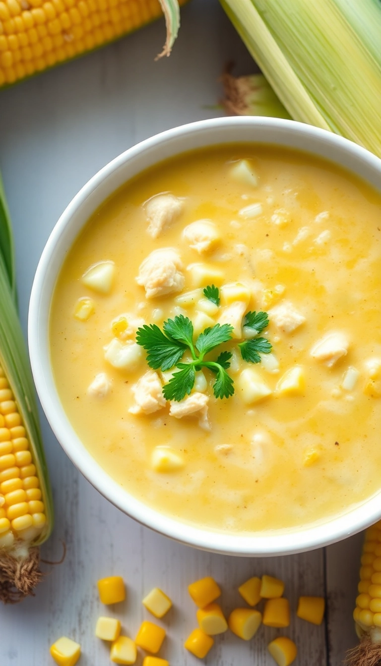 24 Creamy Chicken and Rice Soup Ideas You Need to Try Tonight! - 13. Creamy Chicken and Rice Soup with Corn