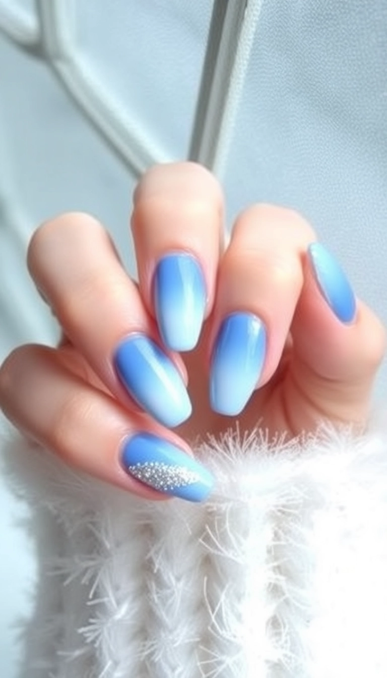 Top 10 Christmas Nail Designs to Sparkle This Holiday Season - 5. Winter Wonderland Ombré