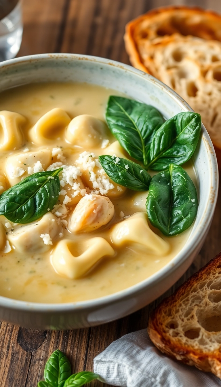 22 Chicken Tortellini Soup Ideas for a Cozy Night In (You Won't Want to Miss #10!) - 1. Classic Creamy Chicken Tortellini Soup