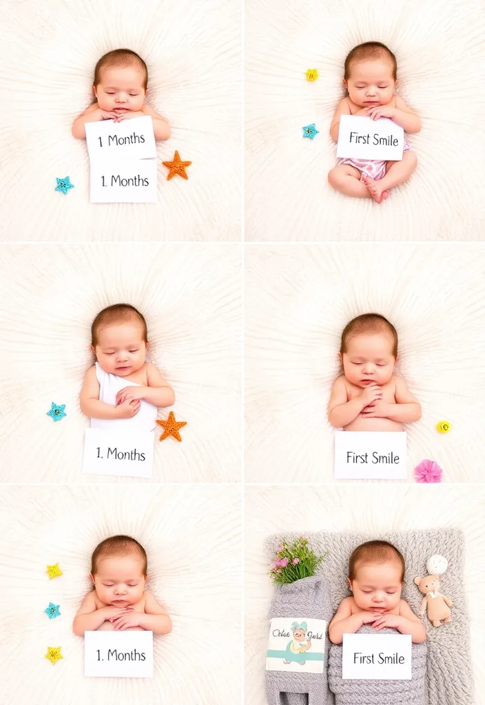 10 Heartwarming Family Newborn Pictures at Home You'll Want to Recreate! - 10. Milestone Markers