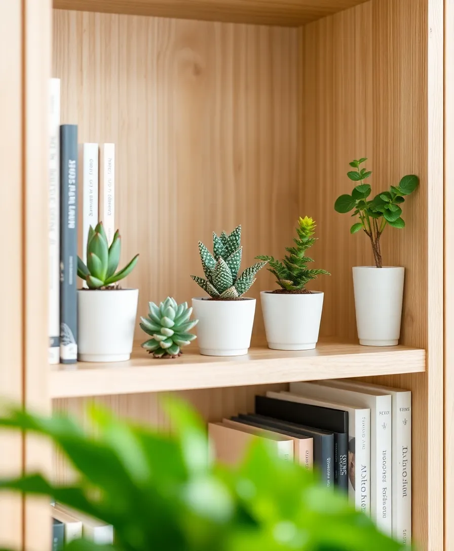 4 Minimalist Bookshelf Organization Tips for a Clutter-Free Home! - 3. Incorporate Natural Elements