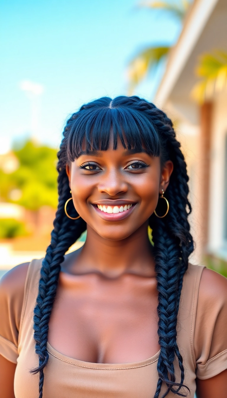 24 Stunning Braided Hairstyles for Black Women That Will Turn Heads! - 13. Braided Bangs