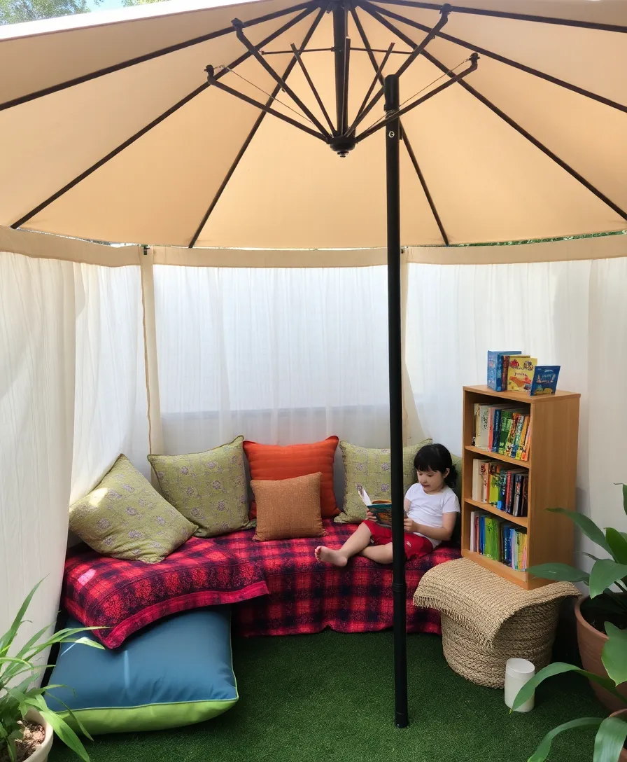 21 Creative Kids Outdoor Play Area Ideas That Will Encourage Imagination (Wait Until You See #7!) - 6. Outdoor Reading Nook