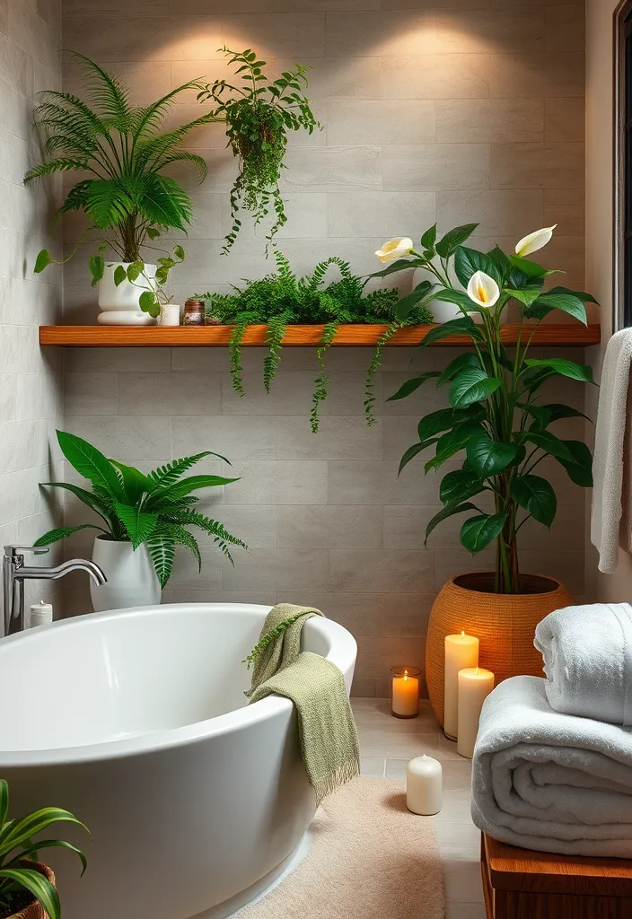 15 Creative Ways to Use Plants in Your Home Decor (Prepare to Be Inspired!) - 7. Create a Relaxing Bathroom Oasis