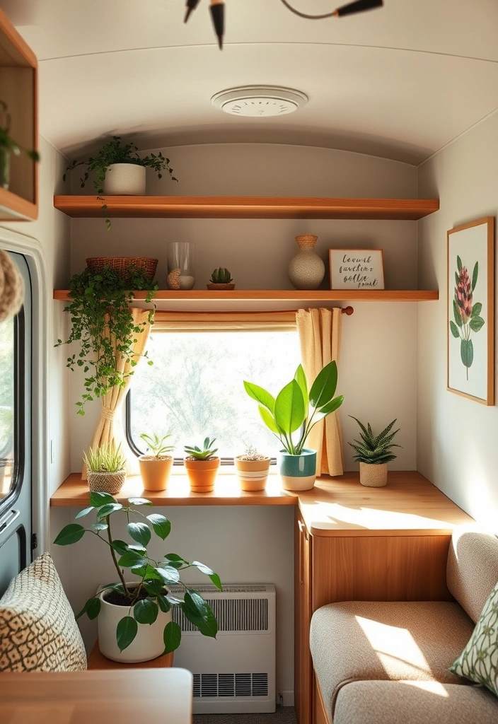 25 Cozy RV Decor Ideas That Will Make You Feel Right at Home on the Road! - 4. Nature-Inspired Decor