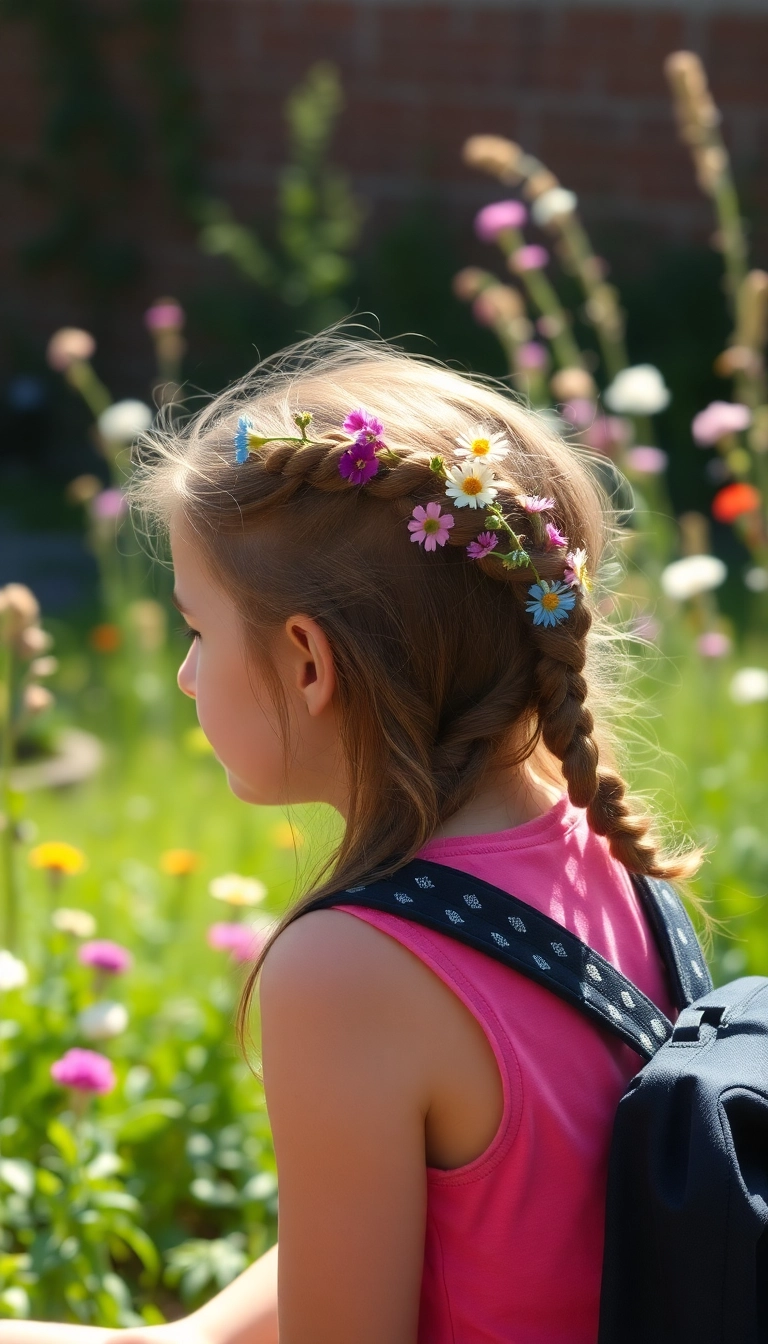 21 Cute and Easy Hairstyles for School That Will Make You the Trendsetter! - 21. Floral Hair Accessories