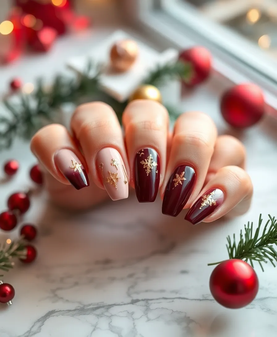 25 Festive December Nails That Will Make You the Star of Every Holiday Party! - 4. Elegant Gold Foil