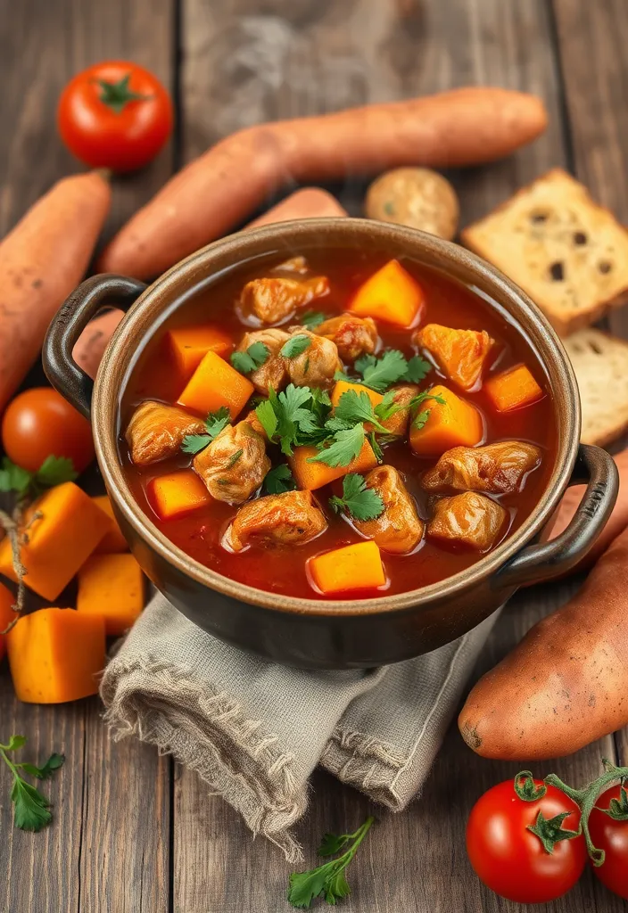 18 Healthy Crockpot Recipes You Won't Believe Are Low-Calorie! - 3. Spicy Turkey & Sweet Potato Stew