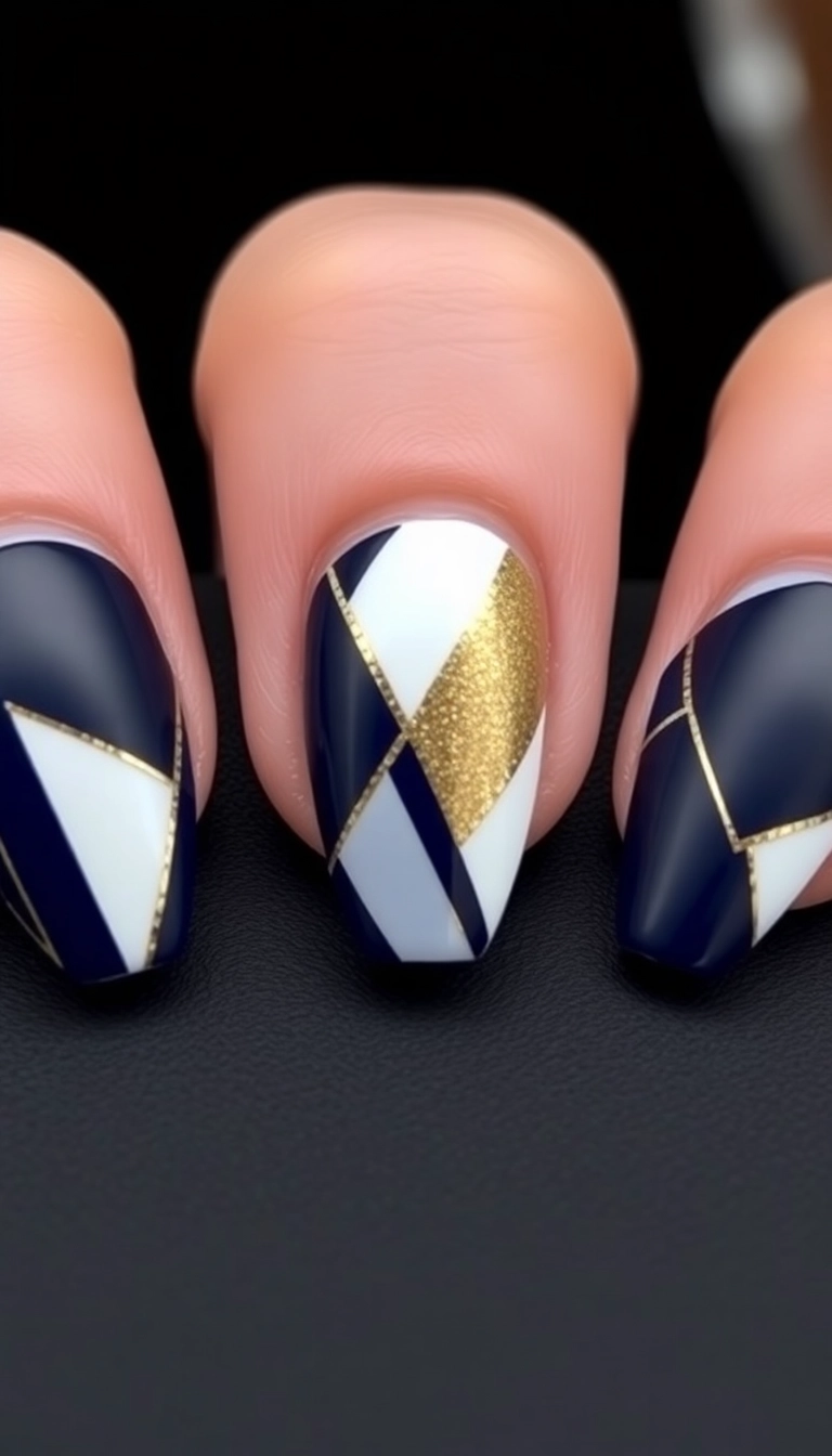 21 Jaw-Dropping Winter Nail Designs That Will Leave You Speechless (Don't Miss #8!) - 18. Stylish Geometric Patterns