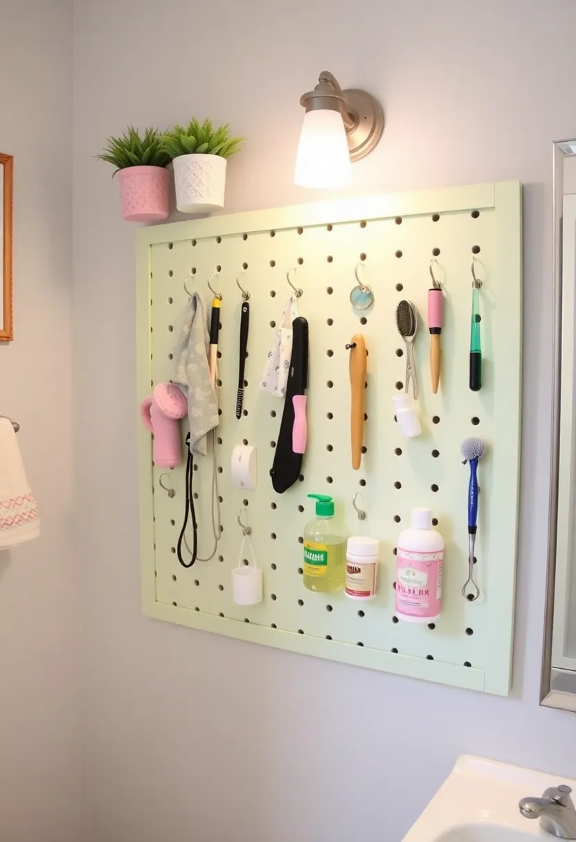 21 Bathroom Storage Hacks That'll Transform Your Space (You Won't Believe #10!) - 8. Install a Pegboard for Versatile Storage