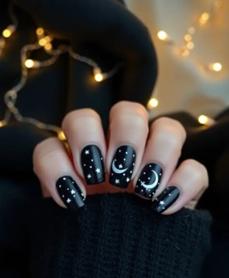 DIY New Year’s Nails: Simple Designs for Stunning Results - 4. Starry Night Sky