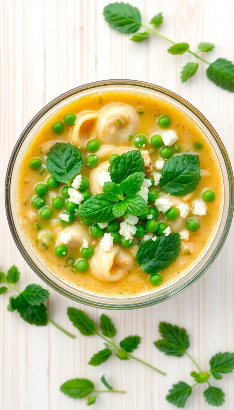 22 Chicken Tortellini Soup Ideas for a Cozy Night In (You Won't Want to Miss #10!) - 24. Chicken Tortellini Soup with Peas and Mint