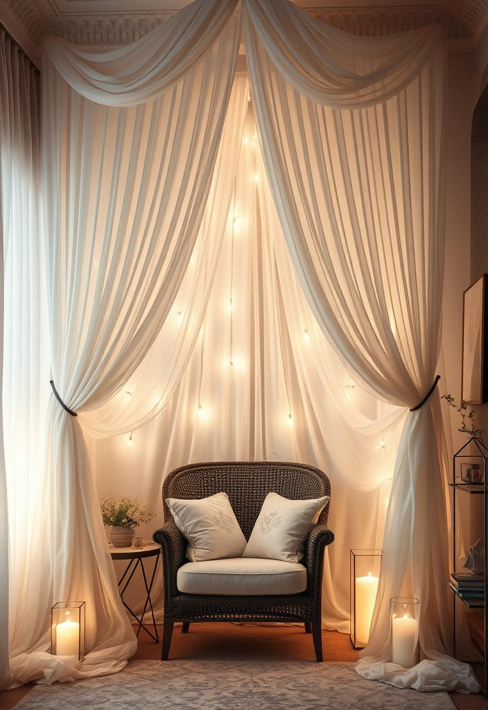 10 Corner Decor Ideas to Make Your Bedroom Instantly Cozy! - 10. A Cozy Corner with a Canopy