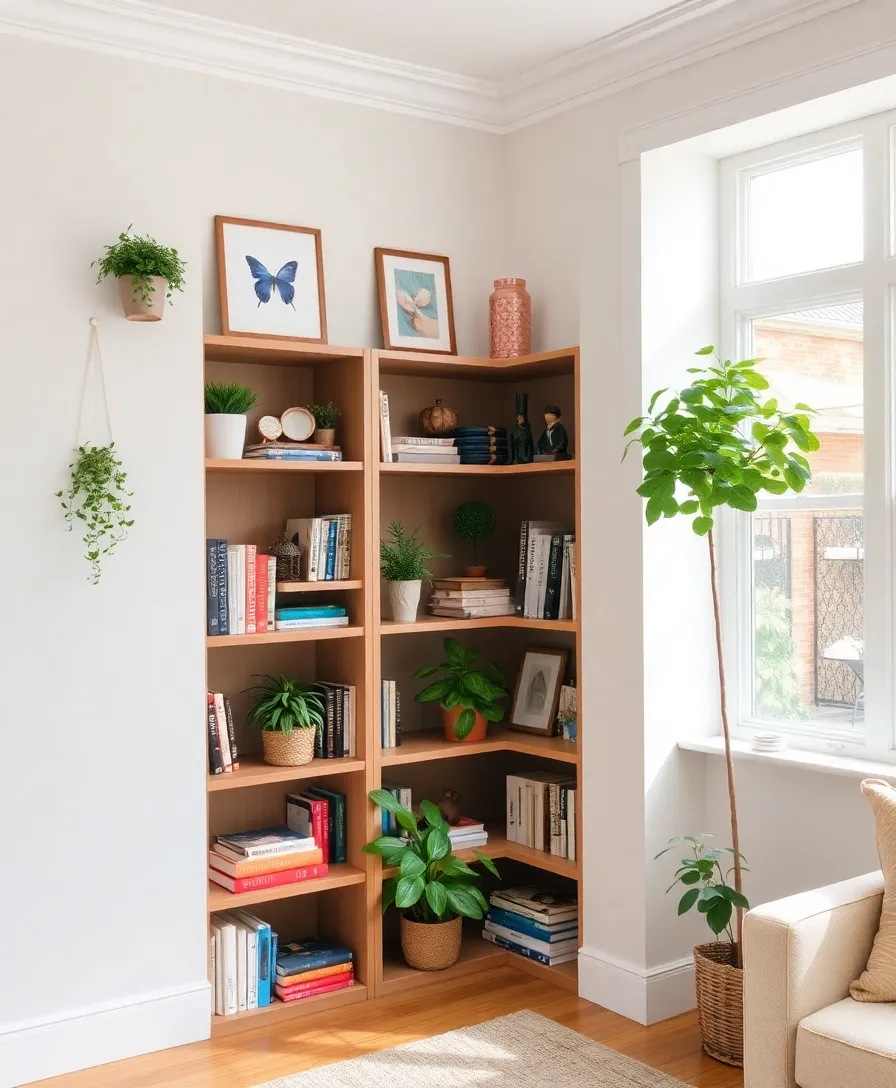 10 Creative DIY Bookshelf Designs That Will Wow Your Guests! - 4. Corner Bookshelf