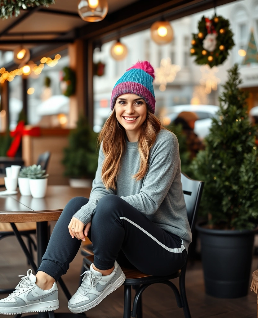 20 Effortlessly Chic Winter Outfits That'll Keep You Cozy and Stylish! - 19. Colorful Beanie & Casual Layers