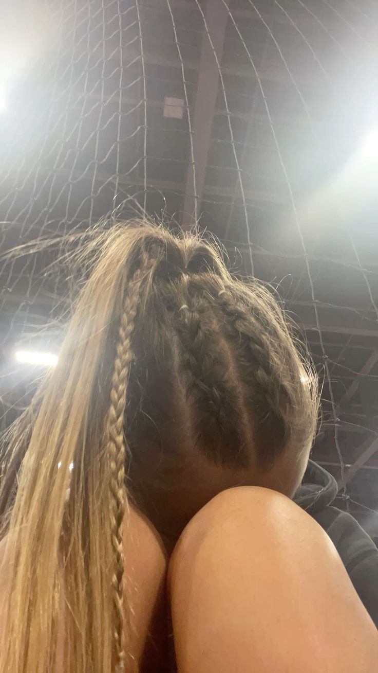 15 Quick and Stylish Volleyball Hairstyles That Are Game-Changers! - Half-Up, Half-Down Braids