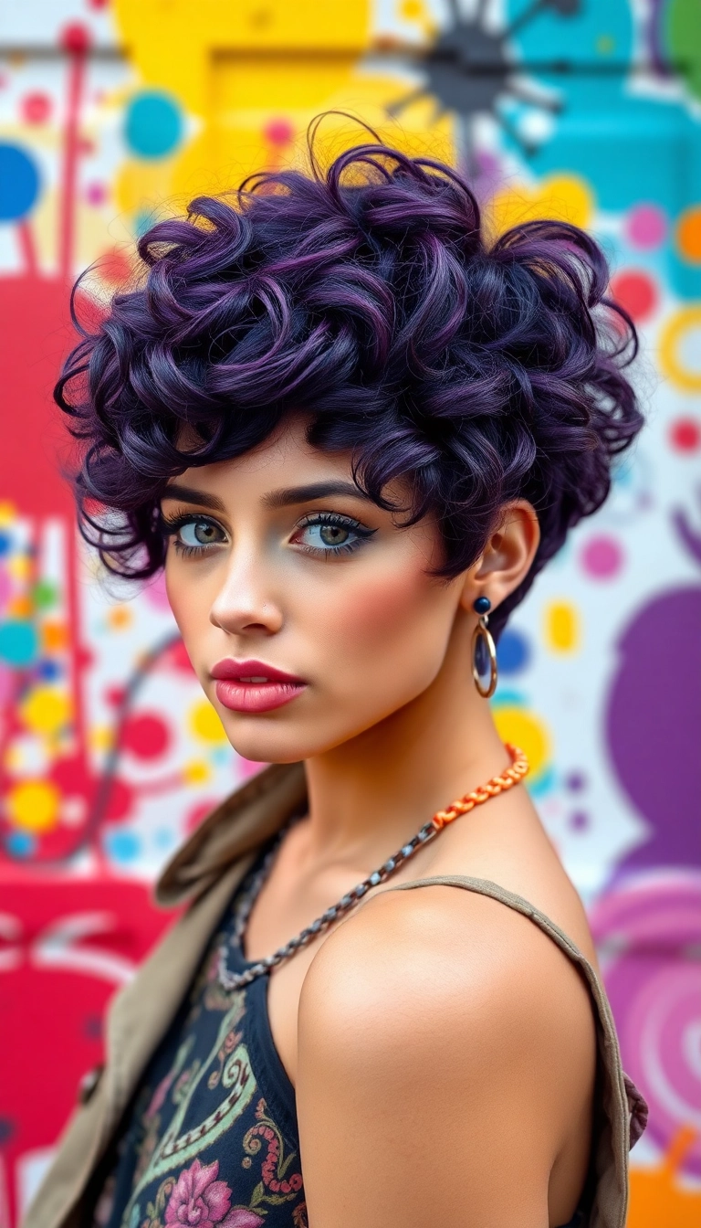 27 Short Goth Haircuts That'll Make You Stand Out in a Crowd (You Won't Believe #15!) - 10. Curly Pixie