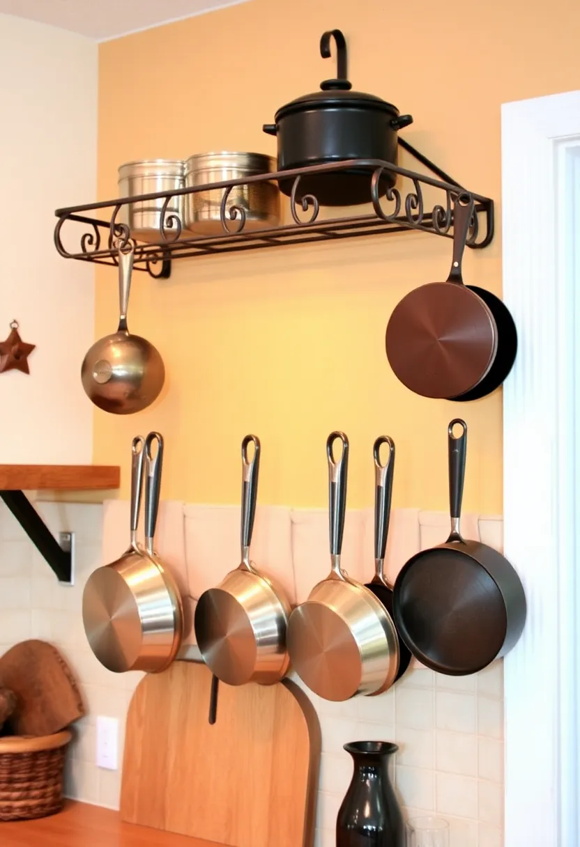 20 Kitchen Organization Hacks That'll Transform Your Space Instantly (You Won't Believe #15!) - 10. Wall-Mounted Pot Rack