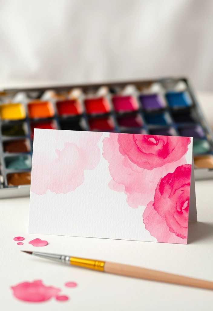 10 DIY Valentine Cards You Can Make in 10 Minutes (Your Love Will Adore #5!) - 4. Watercolor Love