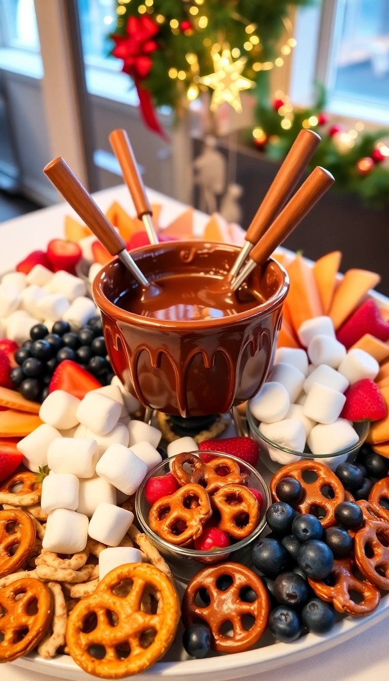 24 Irresistible Christmas Food Ideas for Your Next Holiday Gathering (Wait Until You See #5!) - 23. Chocolate Fondue