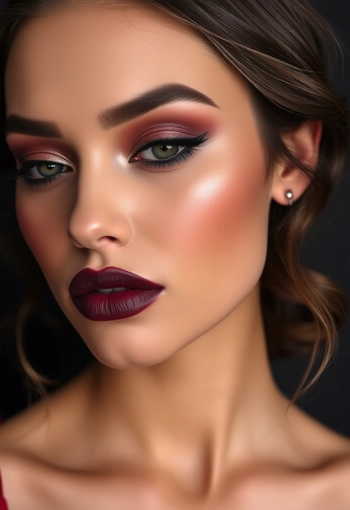 20 Elegant Dark Makeup Ideas for a Mysterious Allure (#8 Will Leave You Speechless!) - 14. Velvet Matte Finish