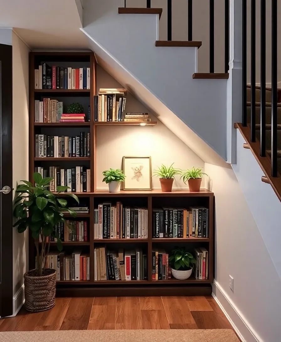 15 Stunning Bookshelves That Will Transform Your Cozy Living Space (You Won't Believe #7!) - 9. Under-Stair Bookshelf