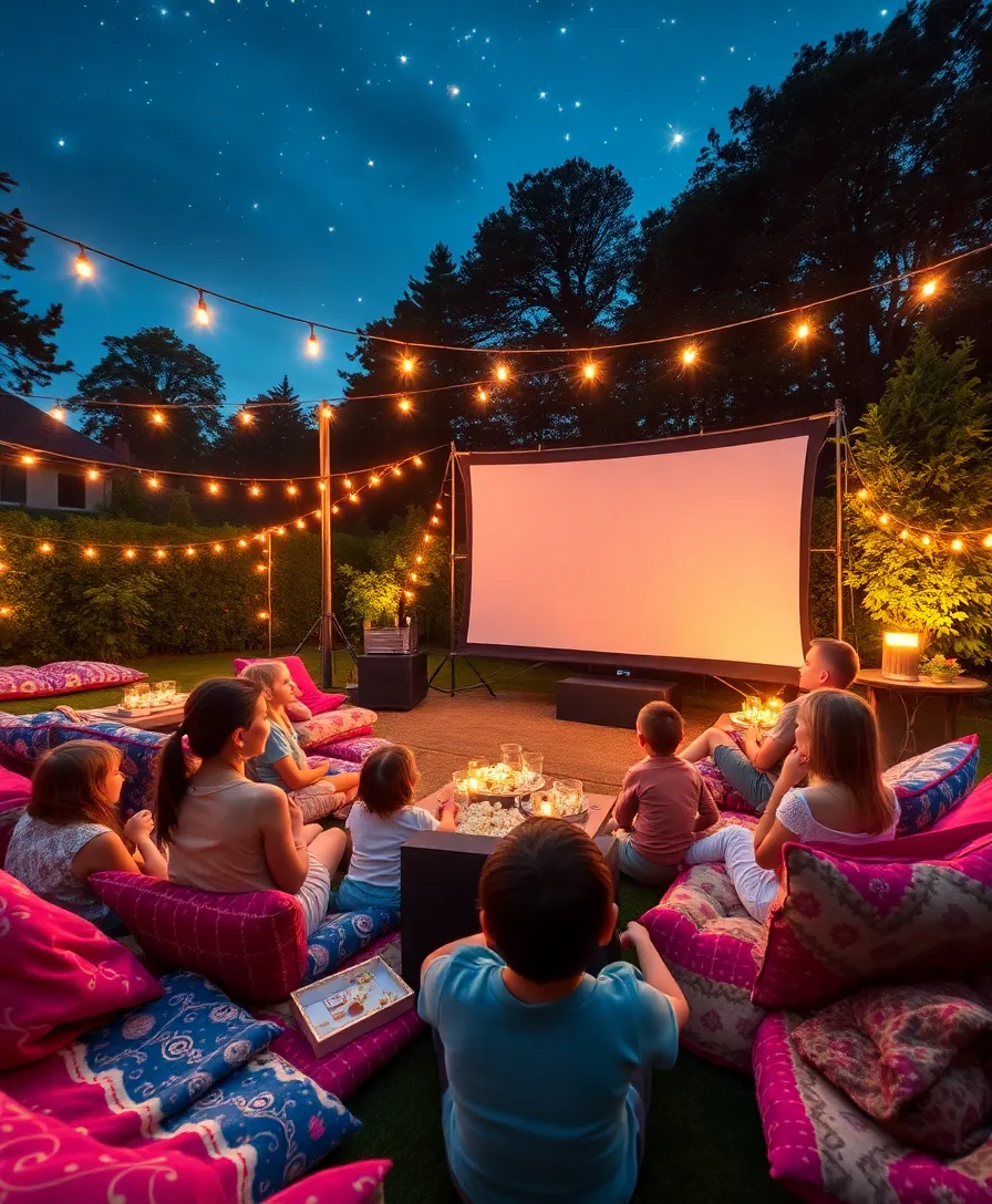 21 Creative Kids Outdoor Play Area Ideas That Will Encourage Imagination (Wait Until You See #7!) - 21. Outdoor Movie Night Setup