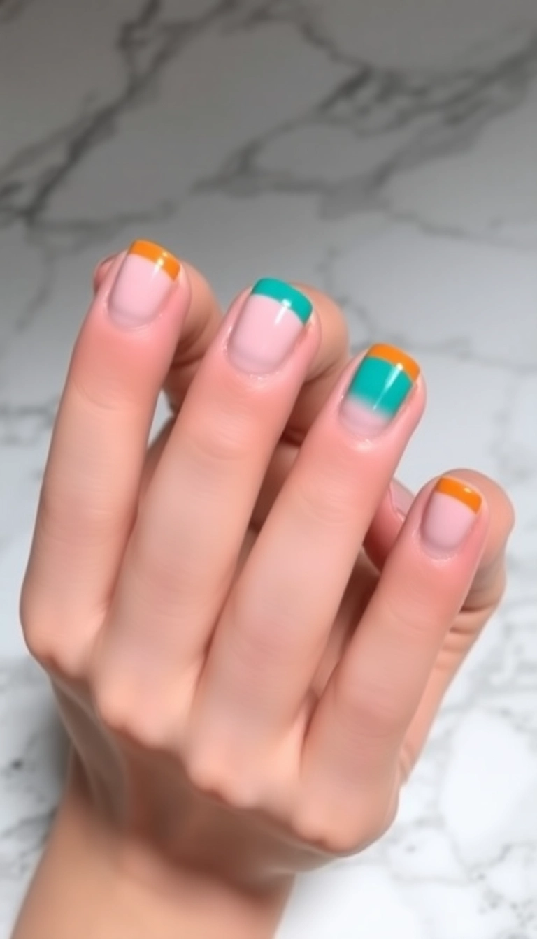 24 Punchy Nail Designs That'll Make You Want to DIY Right Now! - 19. Color-Blocked French